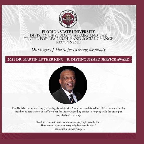 Dr Harris MLK Distinguished Service Award